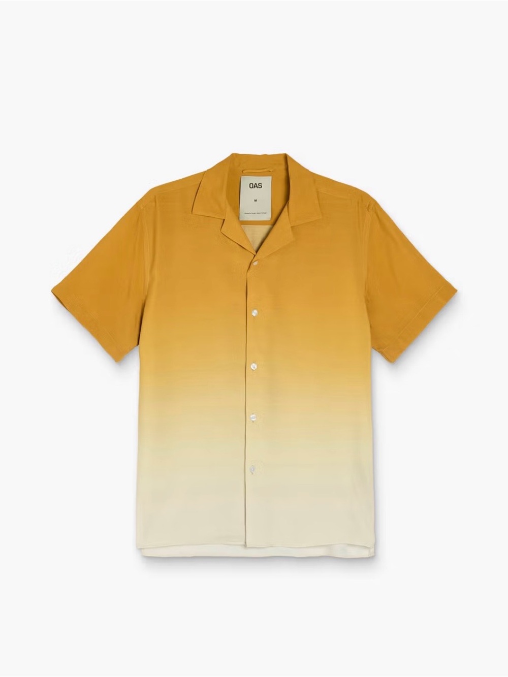 OAS men’s short sleeved dress shirt in tan Ombré L